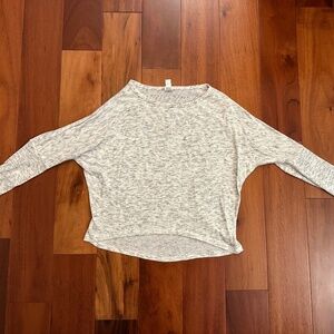Love Soup Women's Lightweight Grey Crop Long Sleeve Shirt Top Cover Up Size XS